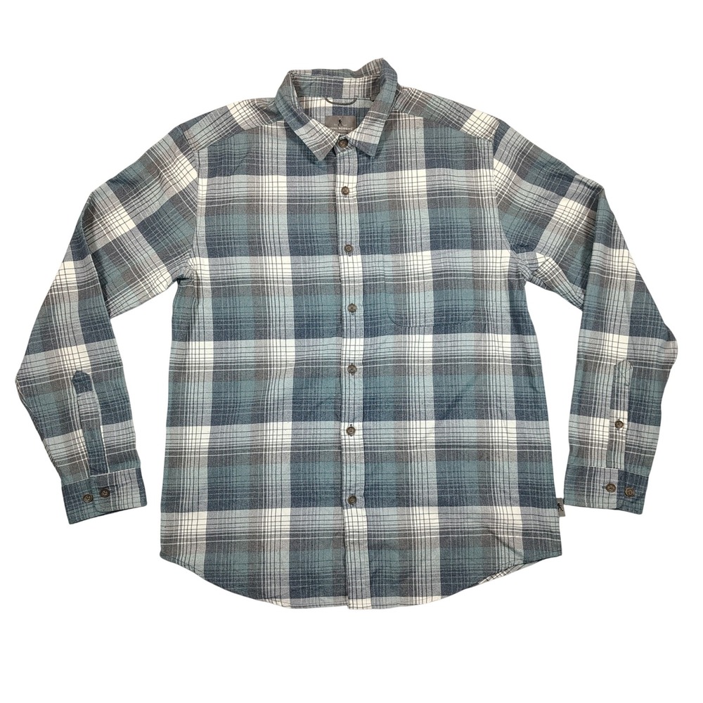 Royal Robbins Flannel Shirt Mens L Blue Plaid Button Down Synthetic Blend 42195 - Picture 1 of 10